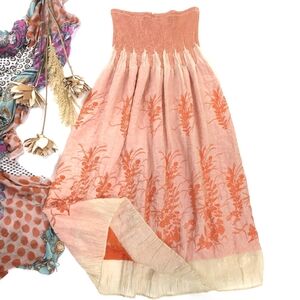 Floral Peach and Orange Dress Onesize